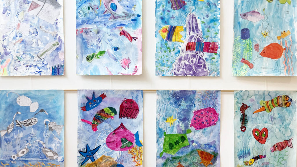 Wasserwelt Mixed-Media-Collage